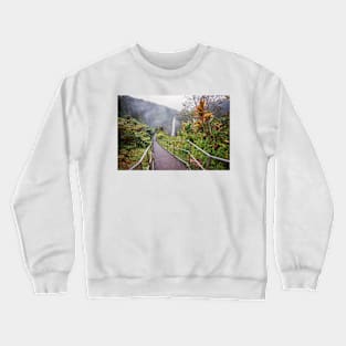 Steps down to a waterfall in Hawaii Crewneck Sweatshirt